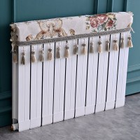 欧式暖气片罩装饰罩子布艺防尘套老式遮挡盖布遮挡帘保护 流光四溢米黄色 长度220cm*厚度10cm*高度(含穗)20cm