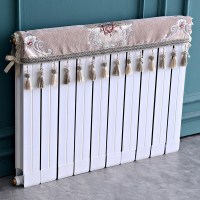 欧式暖气片罩装饰罩子布艺防尘套老式遮挡盖布遮挡帘保护套卫生间 凌云咖色 长度80cm*厚度10cm*高度(含穗)20cm