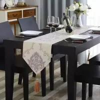 家柏饰(CORATED)欧式提花桌旗电视柜鞋柜茶几餐桌玄关旗长条桌旗布长条盖布可定做 黎曼菲-紫花 桌旗32*180cm