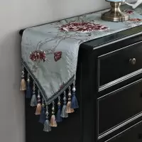 家柏饰(CORATED)欧式桌旗五斗柜餐边柜鞋柜装饰布长条布长方形新中式餐桌茶几 雪莉尔蓝色 桌旗32*240cm