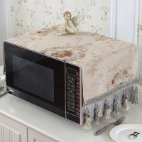 欧式微波炉罩台布防尘罩防油盖布罩子烤炉帘烤箱套布盖巾布艺防晒 舒曼尔-咖色盖布 33*100cm(尺寸基本通用)