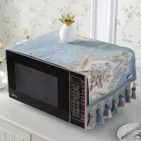 家柏饰(CORATED)欧式微波炉盖布巾多用防尘罩盖巾通用防尘布布艺电炉套烤箱罩 倾颜-蓝 33*100cm(通用尺寸)