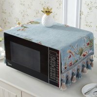 家柏饰(CORATED)欧式微波炉盖布巾多用防尘罩盖巾通用防尘布布艺电炉套烤箱罩 语晨-蓝 33*100cm(通用尺寸)