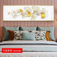 现代床头横版一整幅装饰画卧室背景墙免 千姿多彩(金色边框) 50*100cm晶瓷画(晶瓷工艺+金属框)统一发金色边框(需