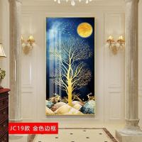 入户玄关装饰晶瓷画风水过道壁画进 jc19(金色边框) 40*80cm晶瓷画(晶瓷工艺+金属框)单幅价格[铝合金边框