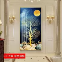 入户玄关装饰晶瓷画风水过道壁画进 jc19(金色边框) 90*180cm晶瓷画(晶瓷工艺+金属框)单幅价格[铝合金边