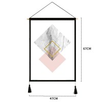 家柏饰(CORATED)挂布 背景布风客厅装饰挂画民宿宿舍卧室床头北欧墙布挂毯 菱形大理石 宽47cm*高67cm