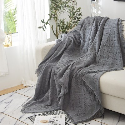 家柏饰(CORATED)北欧沙发布全盖色沙发巾毯子单人沙发套沙发垫盖布罩 岩灰T格 90*90cm