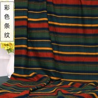 家柏饰(CORATED)人造棉布料服装面料棉麻成人印花夏薄款旗袍裙子连衣裙泡泡棉布料 彩色条纹(1米价)