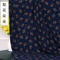 家柏饰(CORATED)人造棉布料服装面料棉麻成人印花夏薄款旗袍裙子连衣裙泡泡棉布料 梨花朵朵(1米价)