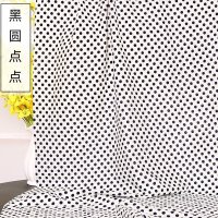 家柏饰(CORATED)人造棉布料服装面料棉麻成人印花夏薄款旗袍裙子连衣裙泡泡棉布料 黑圆点点(1米价)