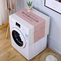 家柏饰(CORATED)遮盖巾棉麻冰箱罩防水盖布单双开冰箱巾洗衣机防尘罩微波炉罩 蜂巢-粉 40*250cm(电视柜)