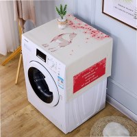 家柏饰(CORATED)遮盖巾棉麻冰箱罩防水盖布单双开冰箱巾洗衣机防尘罩微波炉罩 心花鹿放 40*250cm(电视柜)