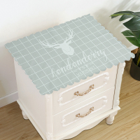 家柏饰(CORATED)床头柜盖布防水防油免洗北欧家用防尘罩套卧室床头盖巾冰箱防尘布 灰格单麋鹿 40*50cm