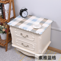 家柏饰(CORATED)床头柜盖布防水防油免洗北欧家用防尘罩套卧室床头盖巾冰箱防尘布 素雅蓝格 40*60cm