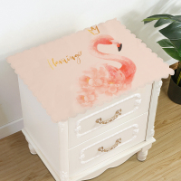 家柏饰(CORATED)床头柜盖布防水防油免洗北欧家用防尘罩套卧室床头盖巾冰箱防尘布 金冠火烈鸟 50*50cm