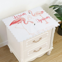 家柏饰(CORATED)床头柜盖布防水防油免洗北欧家用防尘罩套卧室床头盖巾冰箱防尘布 两只火烈鸟 50*60cm