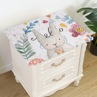 家柏饰(CORATED)床头柜盖布防水防油免洗北欧家用防尘罩套卧室床头盖巾冰箱防尘布 灰耳小兔 40*50cm