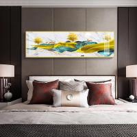 发财鹿客厅叠加装饰画现代简约沙发背景 jc92(金色边框) 60×120cm晶瓷画(晶瓷工艺+金属框)统一发金色边框(需