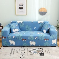 沙发套懒人简约沙发套罩四季通用全包卐能套罩全盖布 树叶白熊[送抱枕套] XL码(沙发长235~300cm适用于四人沙发)