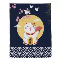家柏饰(CORATED)窗帘免打孔安装遮光宿舍学生卧室简易出租房用出租屋魔术贴小窗帘 满月猫 宽1.5X高2.0一片