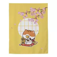 家柏饰(CORATED)窗帘免打孔安装遮光宿舍学生卧室简易出租房用出租屋魔术贴小窗帘 贵族猫 宽1.2X高1.5一片