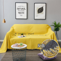 北欧色全盖沙发布沙发巾沙发毯布单沙发套罩沙发垫盖布 自由黄字母[双面可用]() 180*230cm