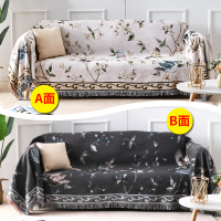 北欧色全盖沙发布沙发巾沙发毯布单沙发套罩沙发垫盖布 花与鸟[双面可用]() 180*180cm