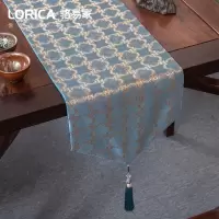 新中式桌旗禅意现代简约茶几餐桌布长条装饰布北欧电视柜盖巾定 望蓬莱-蓝色 33*120cm(适用桌长0.7米-0.8米)