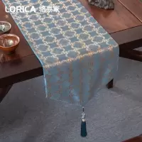 新中式桌旗禅意现代简约茶几餐桌布长条装饰布北欧电视柜盖巾定 望蓬莱-蓝色 33*210cm(适用桌长1.6米-1.7米)