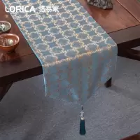 新中式桌旗禅意现代简约茶几餐桌布长条装饰布北欧电视柜盖巾定制 望蓬莱-蓝色 33*360cm(适用桌长3米-3.2米)
