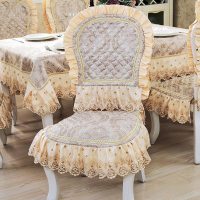 家柏饰(CORATED)欧式布艺餐椅套凳子套 家用椅垫椅背套装椅子套 慕羽 1个欧式椅垫+1个欧式椅背香槟