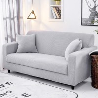 三人双人弹力全包萬能沙发套沙发套罩沙发垫通用全盖布艺 兰洛灰 M码(测量长度145-185cm适用,一般用于双人位沙发)