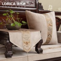 新中式桌旗禅意中国风茶桌巾装饰茶几台布艺餐桌布 登春台 登春台-素雅杏 33*120cm(适用桌长0.7米-0.8米)