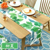 家柏饰(CORATED)现代简约风桌旗北欧棉麻小清新床尾巾电视柜鞋柜布茶几布艺 初夏 30*160cm