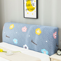 床头套罩全包北欧风格萬能通用防尘软包木床头靠背保护可拆洗 兔耳花() 1.8米(适合1.7-1.9米床头使用)