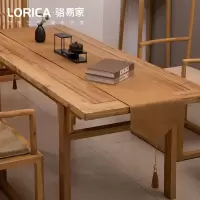 新中式桌旗禅意色棉麻茶几餐桌布日式长条北欧现代简约五斗柜布 平织-卡其 33*120cm(适用桌长0.7米-0.8米)