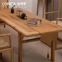 家柏饰(CORATED)新中式桌旗禅意色棉麻茶几餐桌布日式长条北欧现代简约五斗柜布 平织-卡其 定制专拍