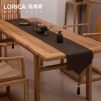 家柏饰(CORATED)新中式桌旗禅意色棉麻茶几餐桌布日式长条北欧现代简约五斗柜布 平织-咖色 定制专拍