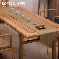 家柏饰(CORATED)新中式桌旗禅意色棉麻茶几餐桌布日式长条北欧现代简约五斗柜布 平织-麻色 定制专拍