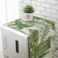 家柏饰(CORATED)北欧风格滚筒洗衣机罩盖布单开双开冰箱盖巾防尘罩棉麻布艺 绿植 小冰箱盖巾(50*130cm)