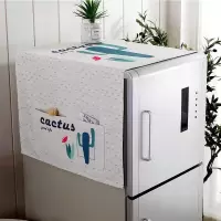 家柏饰(CORATED)北欧风格滚筒洗衣机罩盖布单开双开冰箱盖巾防尘罩棉麻布艺 仙人掌 中号冰箱盖巾(60*150cm)