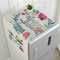家柏饰(CORATED)北欧风格滚筒洗衣机罩盖布单开双开冰箱盖巾防尘罩棉麻布艺 时尚兔 微波炉(35*100cm)