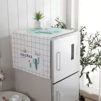 家柏饰(CORATED)北欧风格滚筒洗衣机罩盖布单开双开冰箱盖巾防尘罩棉麻布艺 白格仙人掌 微波炉(35*100cm)