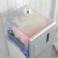 家柏饰(CORATED)北欧风格滚筒洗衣机罩盖布单开双开冰箱盖巾防尘罩棉麻布艺 七彩鹿 微波炉(35*100cm)