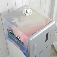 北欧风格滚筒洗衣机罩盖布单开双开冰箱盖巾防尘罩棉麻布艺 七彩鹿 双开门冰箱盖巾(70*170cm)