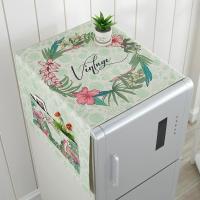 北欧风格滚筒洗衣机罩盖布单开双开冰箱盖巾防尘罩棉麻布艺 秘密园 单开门冰箱盖巾(55*140cm)