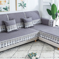 家柏饰(CORATED)四季通用防滑沙发垫坐垫子布艺全包萬能沙发套罩沙发盖布沙发巾 澜亭灰 70*150cm