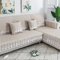 家柏饰(CORATED)四季通用防滑沙发垫坐垫子布艺全包萬能沙发套罩沙发盖布沙发巾 澜亭卡其 90*210cm