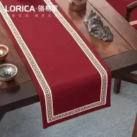 家柏饰(CORATED)美式桌旗新中式禅意茶旗布现代简约茶几餐桌北欧电视柜布床旗定制 福延年-红色(平角款) 定制专拍